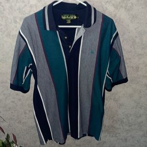 EUC Vintage Knights of the Round Table Collared Striped Polo